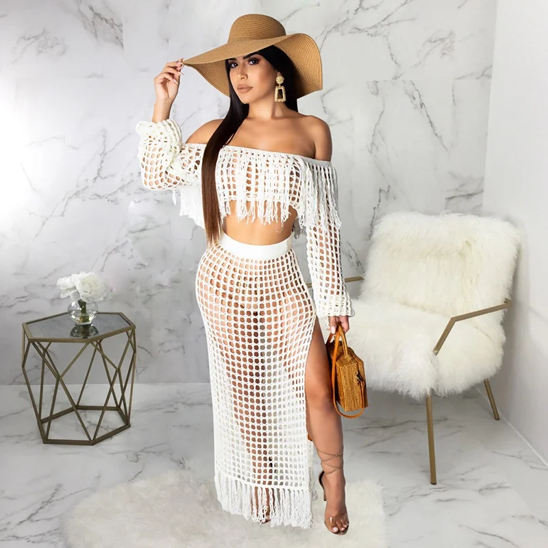 Pink Fringe Two Piece Set Perfect for Summer Beach Style