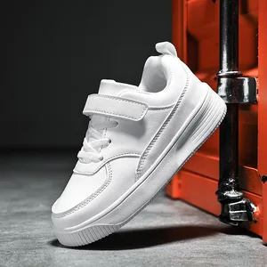 New High Quality All Seasons Kids Sneakers Boys Girls Sports Casual Board Shoes White PU Upper EVA Midsole Zapatillas Casualer
