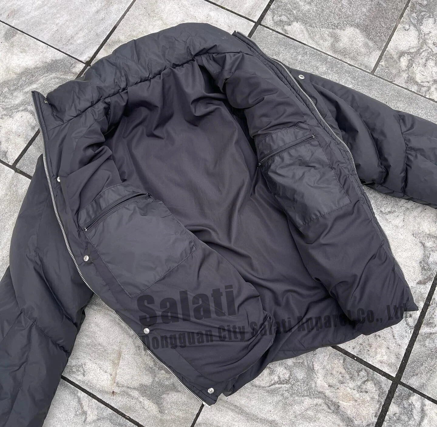 Custom OEM Service Streetwear Men's Down Puffer Jackets Windproof Waterproof Warm Zip-Up Cotton Padded Winter Outdoor gallery 4