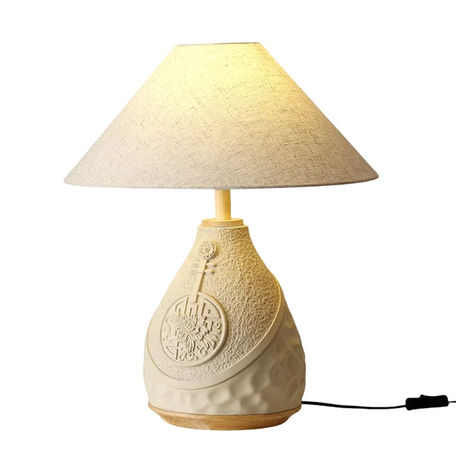 Japanese Style Hallway Restaurant Bedside Cement Table Lamp Hotel Indoor Home Decor Wabi Wabi Concrete Table Lamp