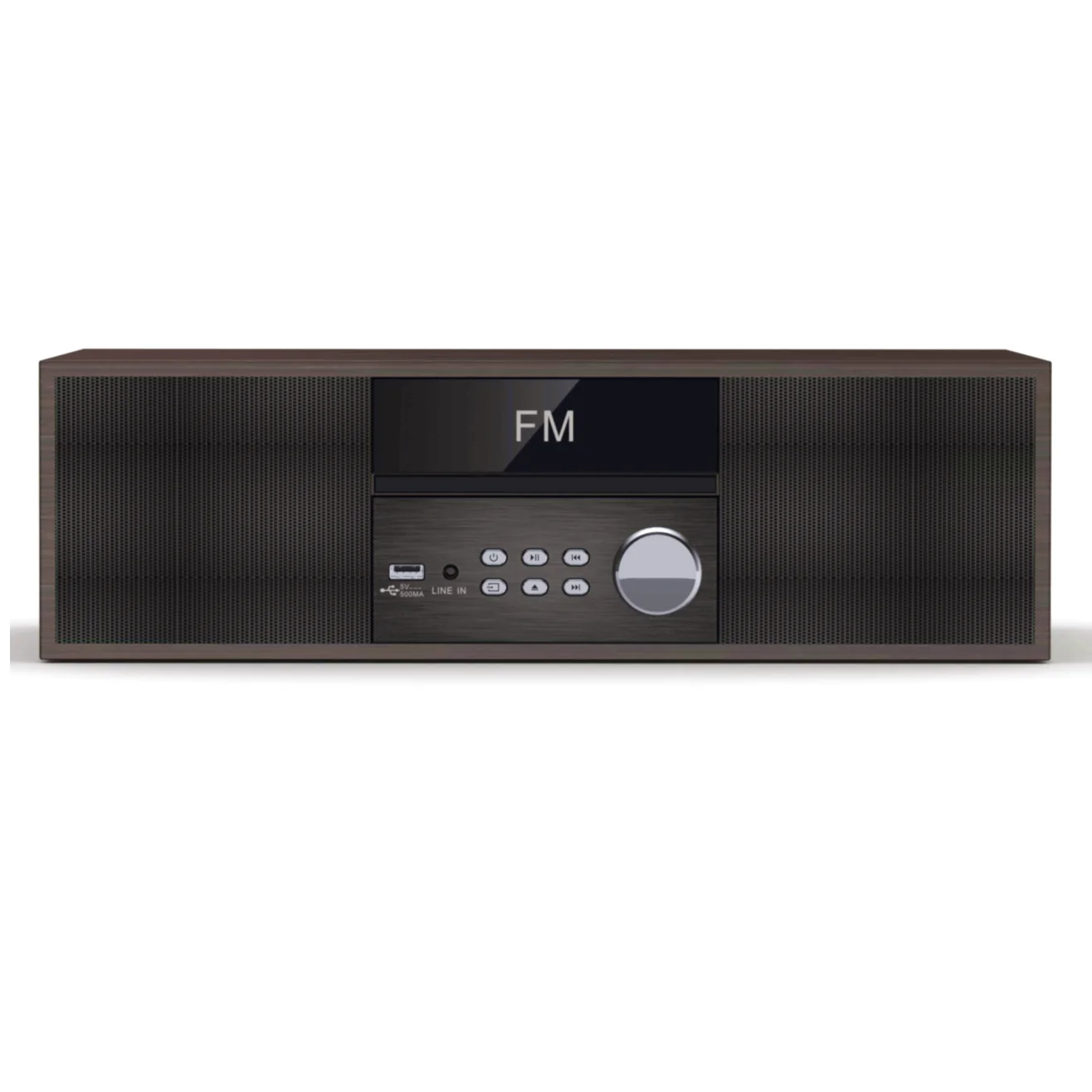 Wooden Retro Style Wireless CD Shelf System with FM Radio