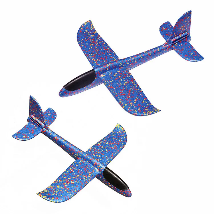 VCOSTORE Throwing Foam Glider Plane,Upgrade 2 Flight Mode EEP Manual Inertia Airplane Durable Aircraft for Kids Outdoor Sport Toys or Gift 2pcs（Blue&Red） 