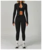 Giacca nera reggiseno legging set 3 pezzi