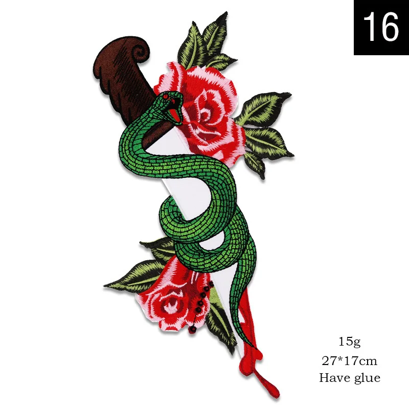 Cheap Animal Sew on Embroidery Patch for Clothing Embroidered Snake Logo Patches