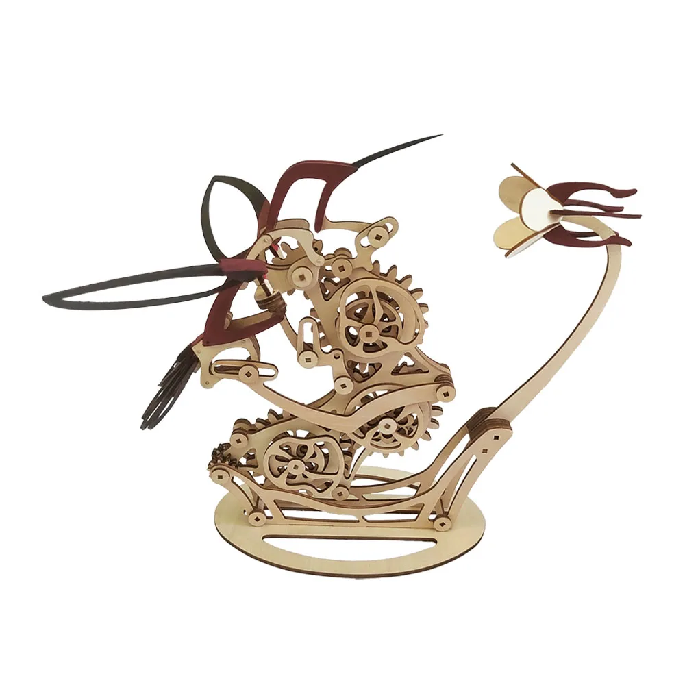 High Quality Mechanical Hummingbird Model 3D Wooden Jigsaw Puzzle  Assembly Game DIY Toys for Kids and Adult Creative Art Crafts