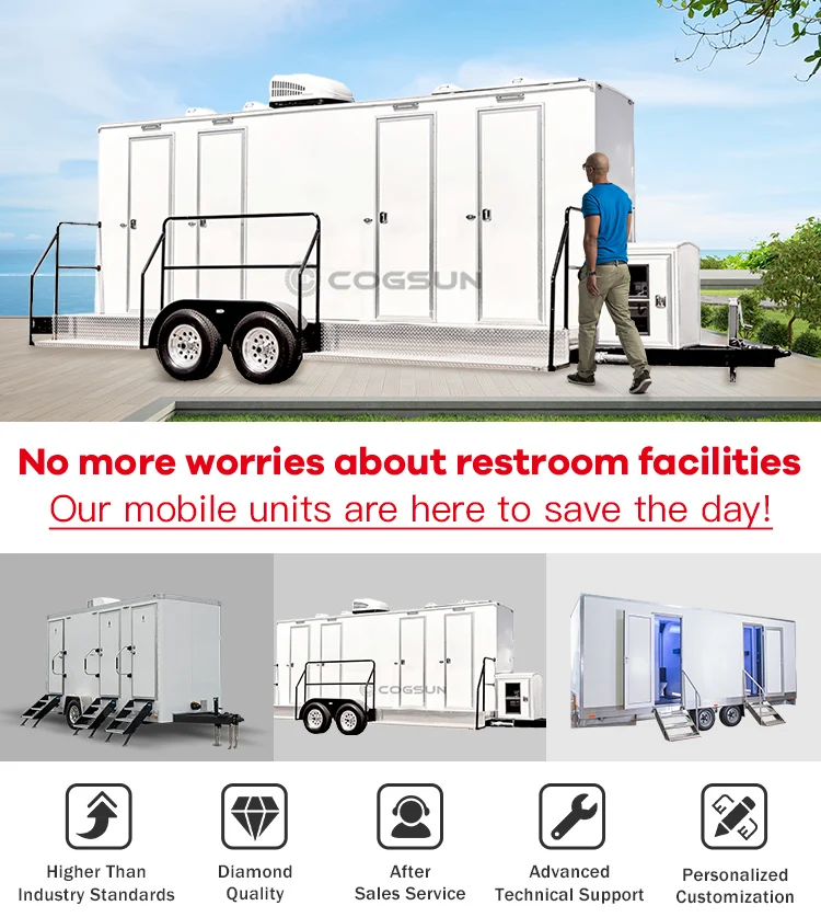 Luxury Ecofriendly Customizable Porta Potty Portable Restroom Trailer