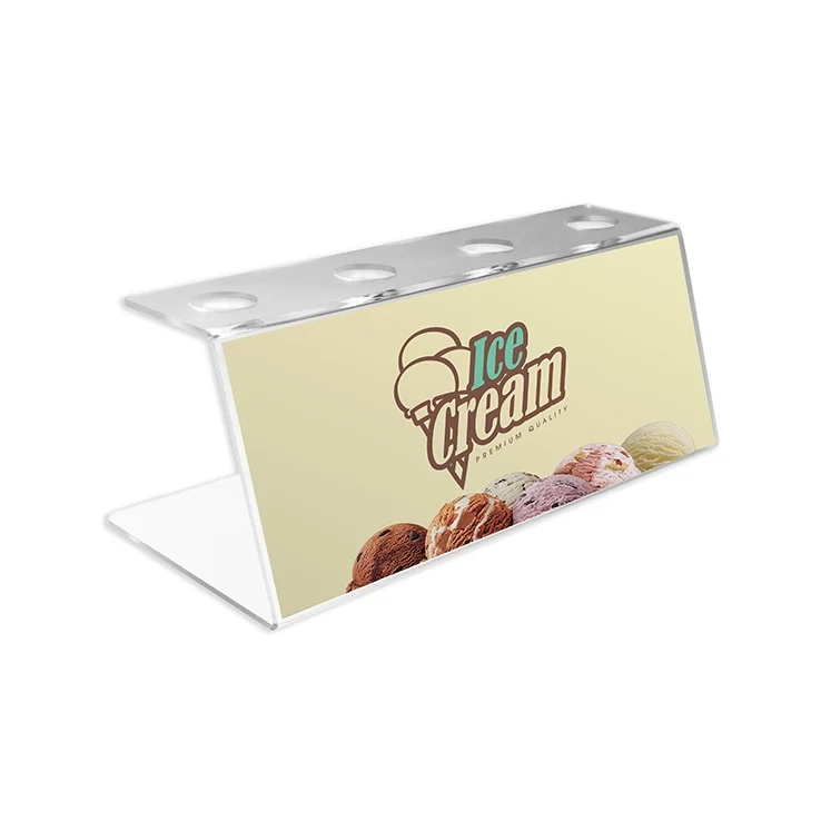 ice cream parlors clear food grade acrylic ice cream cone holder