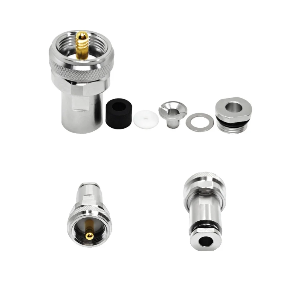 RF Coaxial Connectors UHF Male PL259 RF Clamp for LMR240 H155 Cable Coaxial Plug Type Connector