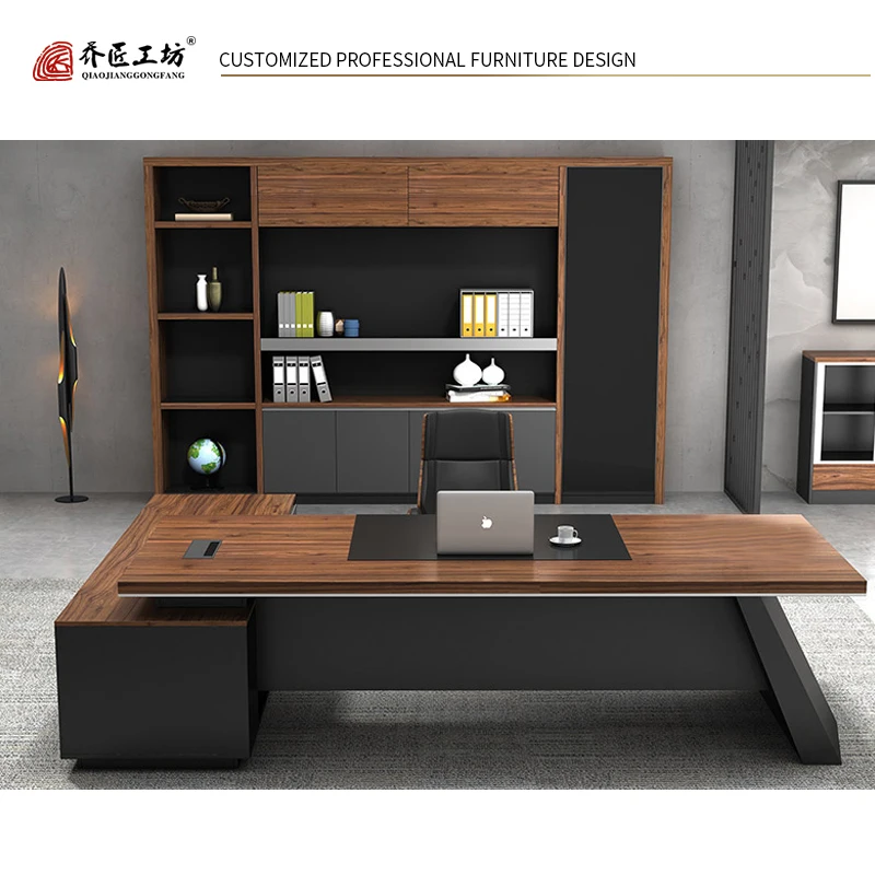 Simple Design Table Solid Wood Office Desk for Boss Commercial Executive Office Table
