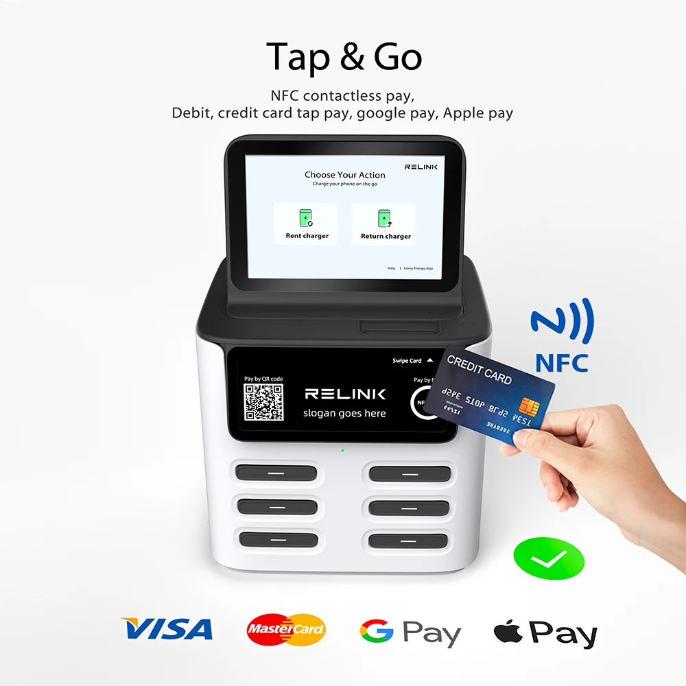 New Arrival Fast Charging 6 Slots Mobile Phone Shared Power Bank Rental Kiosk for Coffee Shops Plug-and-Play, High Capacity