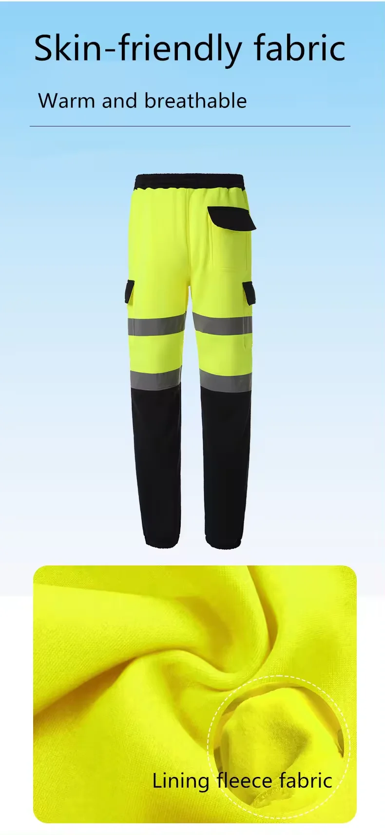 Custom logo multi-pockets reflective winter safety work pants Construction work warm reflective pant