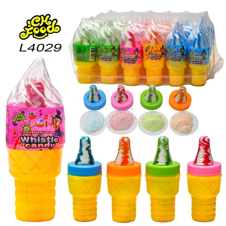 Wholesale and OEM Ice Cream Shape Candy Toy Hard Nipple Lollipop with Sour Powder Candy for Kids Halal Children's Candy