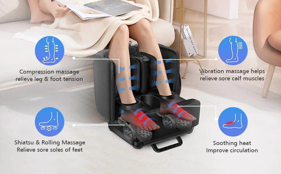 Comfier 2 In 1 Foot Massager Machine & Ottoman Rest - Buy Shiatsu Foot - Nooro 3 In 1 Leg Massager Reviews