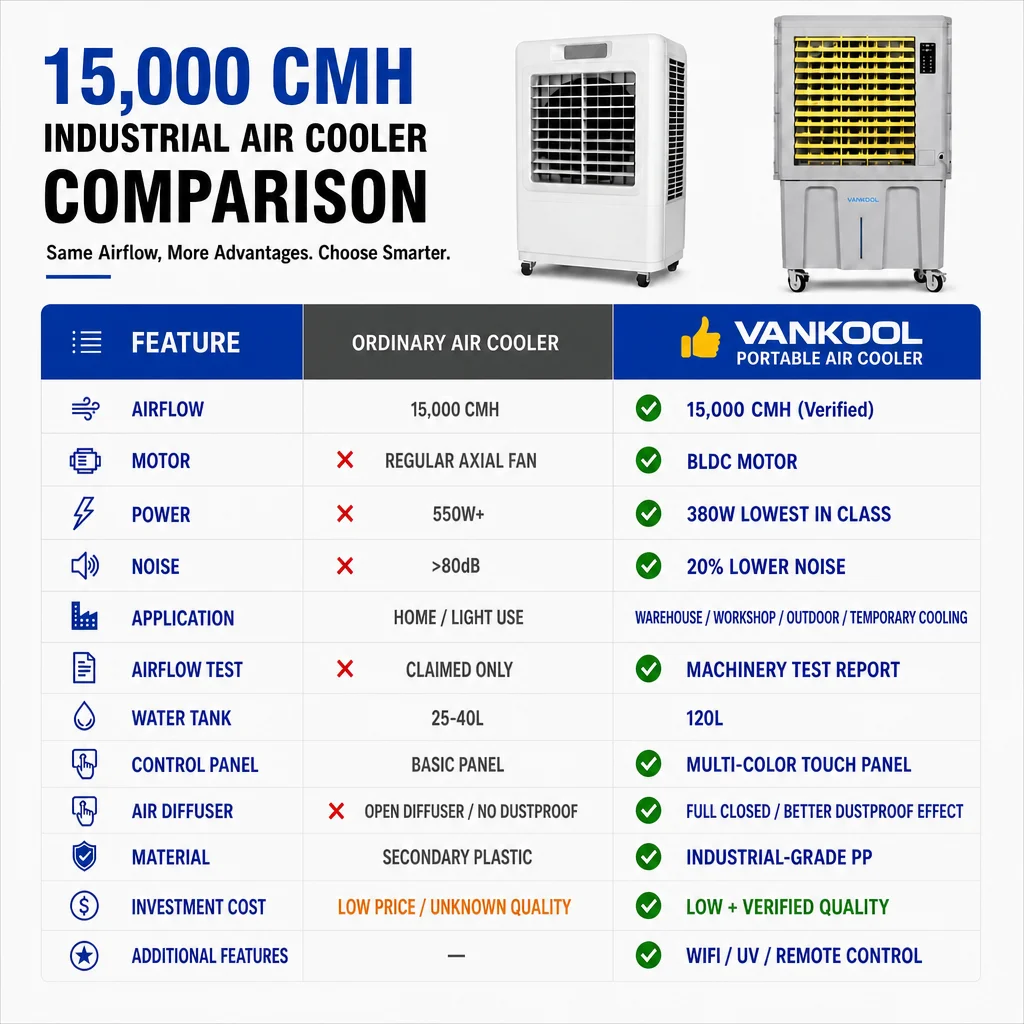 Multi Function Portable Evaporative Air Cooler Mobile Industrial Water Cooling Fan Outdoor Indoor No Compressor ETL CE