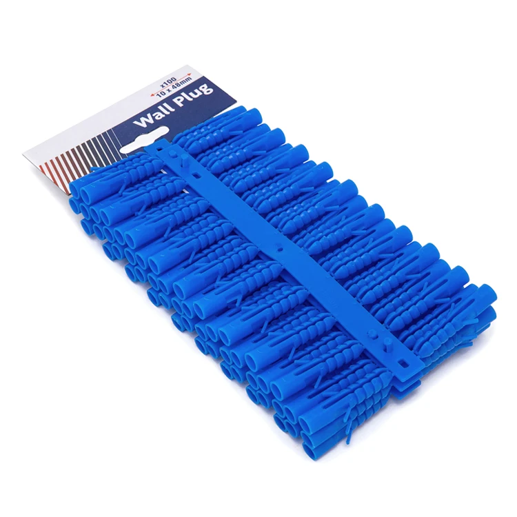 Wholesale Head Card 100 Pieces  Blue 10X48mm Wall Expansion Plug