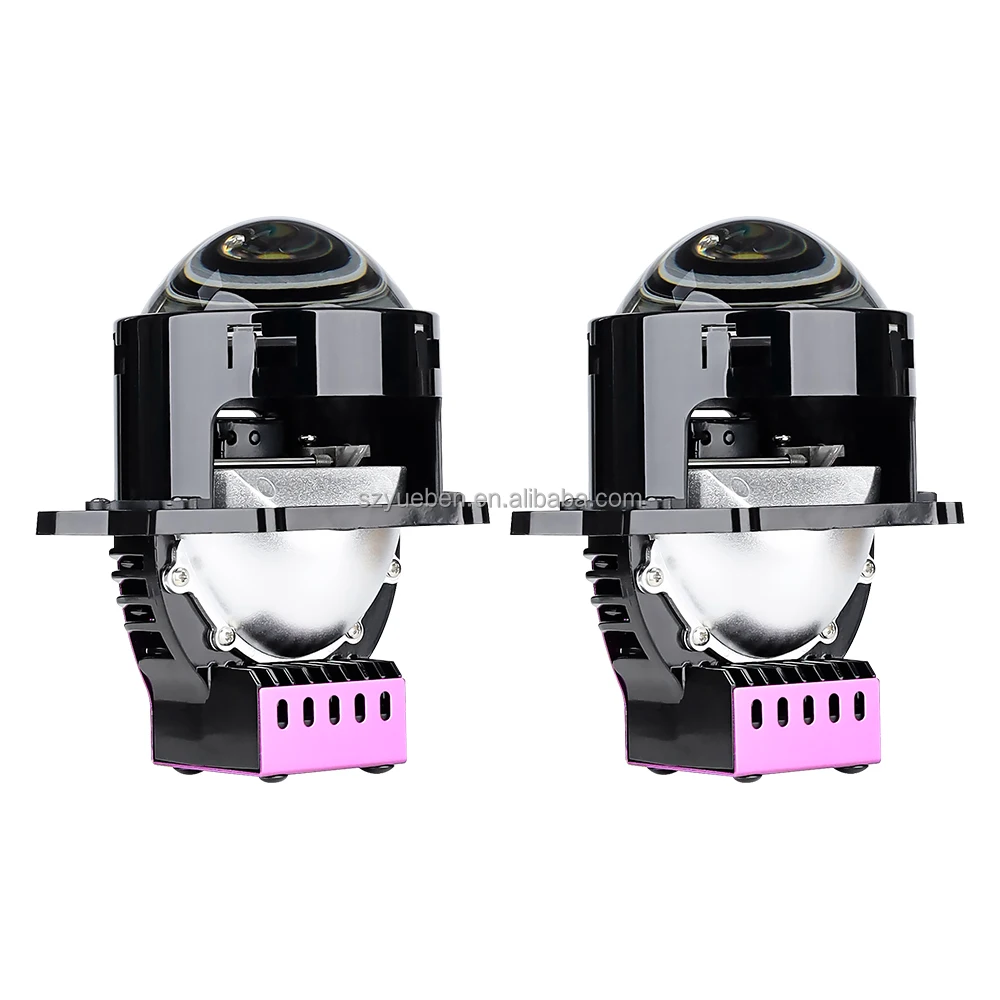 Factory 63W BiLED Projector Lens Dual Color Mini Driving Laser LED High/Low Beam Yellow/White for Honda Audi Corolla Civic Q5