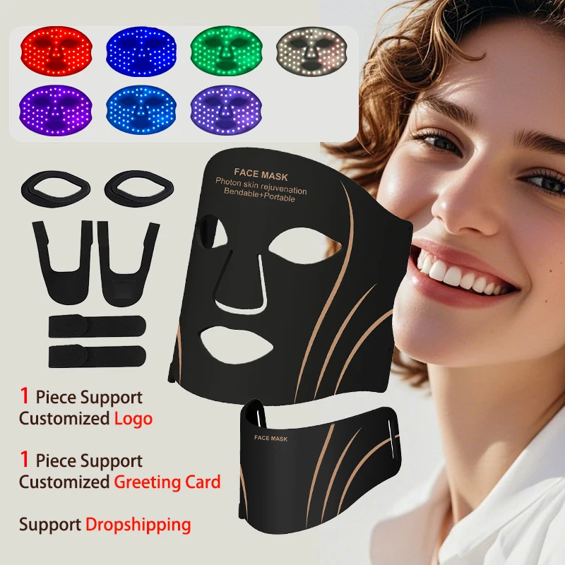 2025 Latest Factory Direct Sale Custom Logo 7 Color Red Light Therapy Facial LED Mask Home Use Beauty Equipment