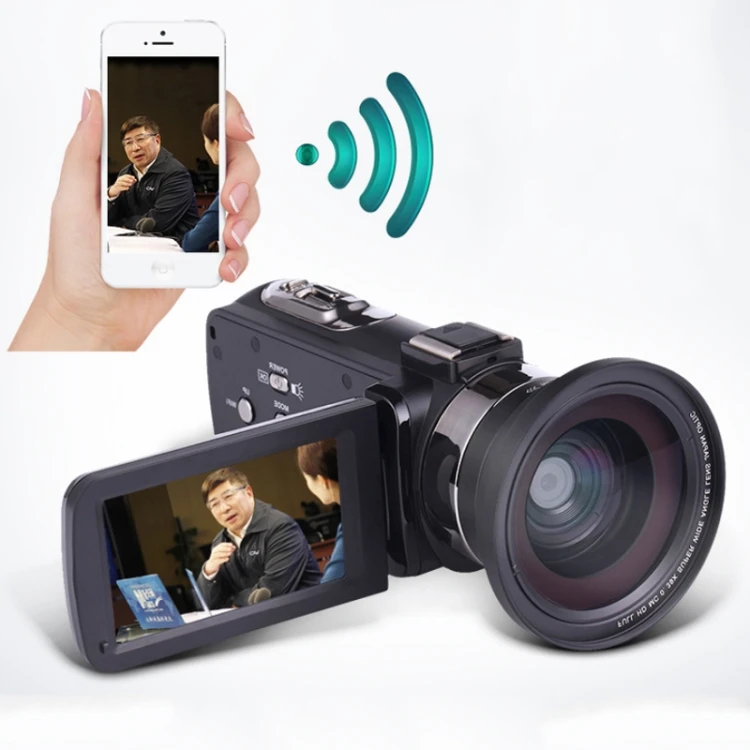 Цифровая камера 4k, видеокамера Vlog с широкоугольным объективом для Youtube, цифровой видеорегистратор 48mp с Wi-Fi