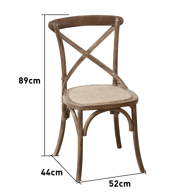 Vintage Wooden Cross Back Dining Chairs Banquet Chairs Wedding Chair
