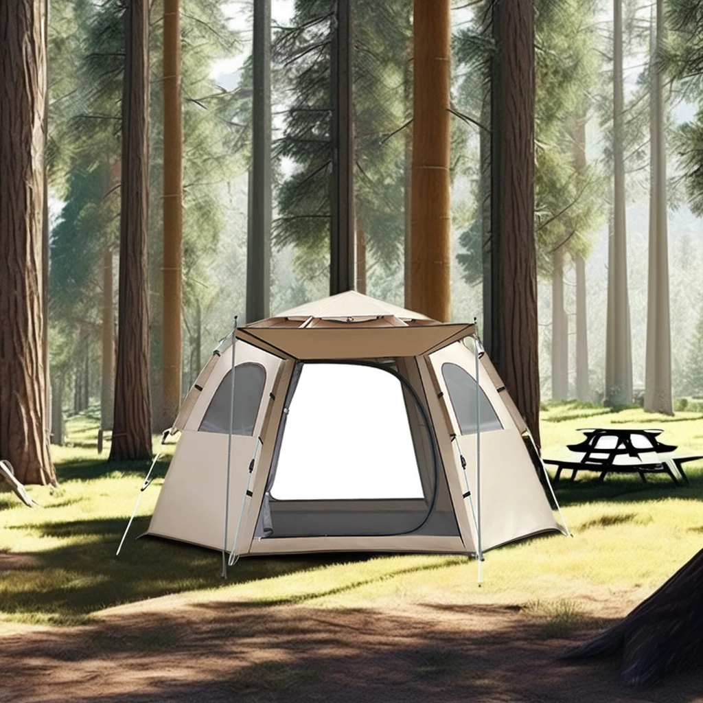 Customizable 3-4 Person Hexagonal Tent Waterproof Oxford Fabric Canvas for Summer Outdoor Camping for Families