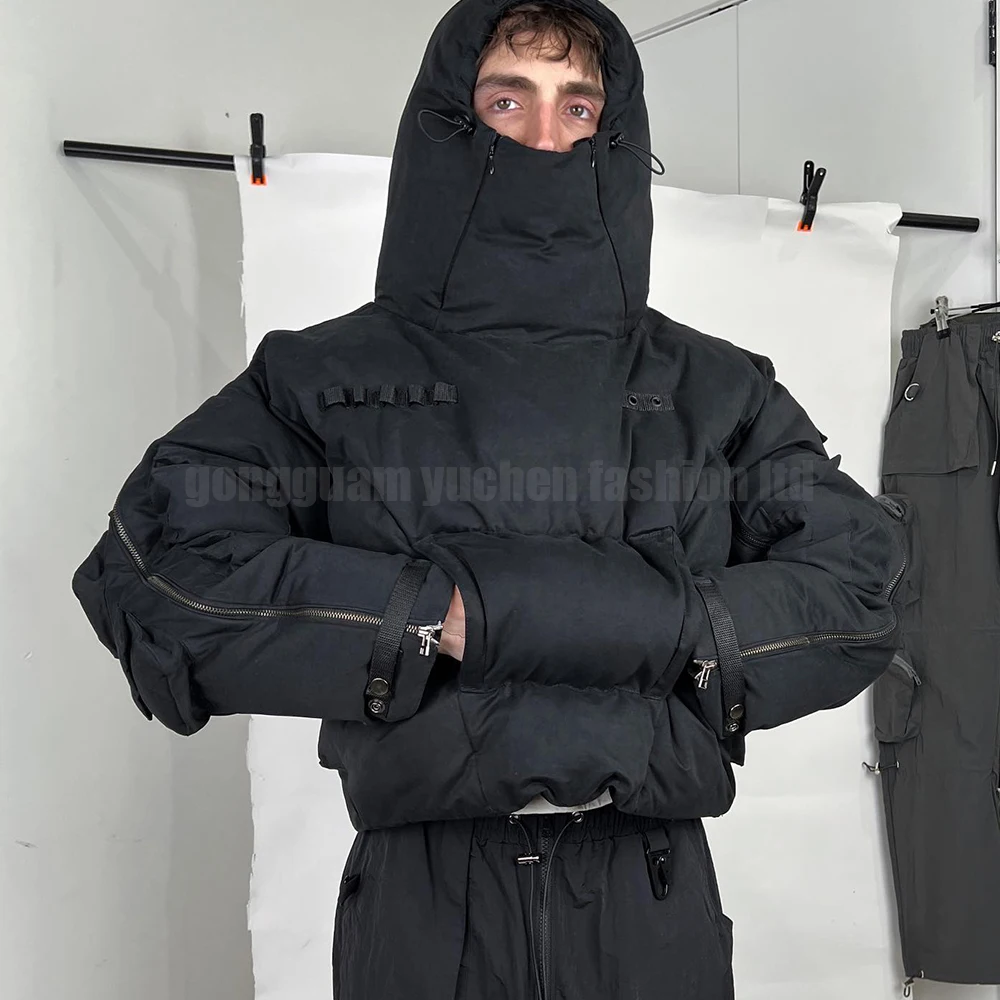 Men's Waterproof Puffer Jacket For Winter With Multi Pockets_voghion.com