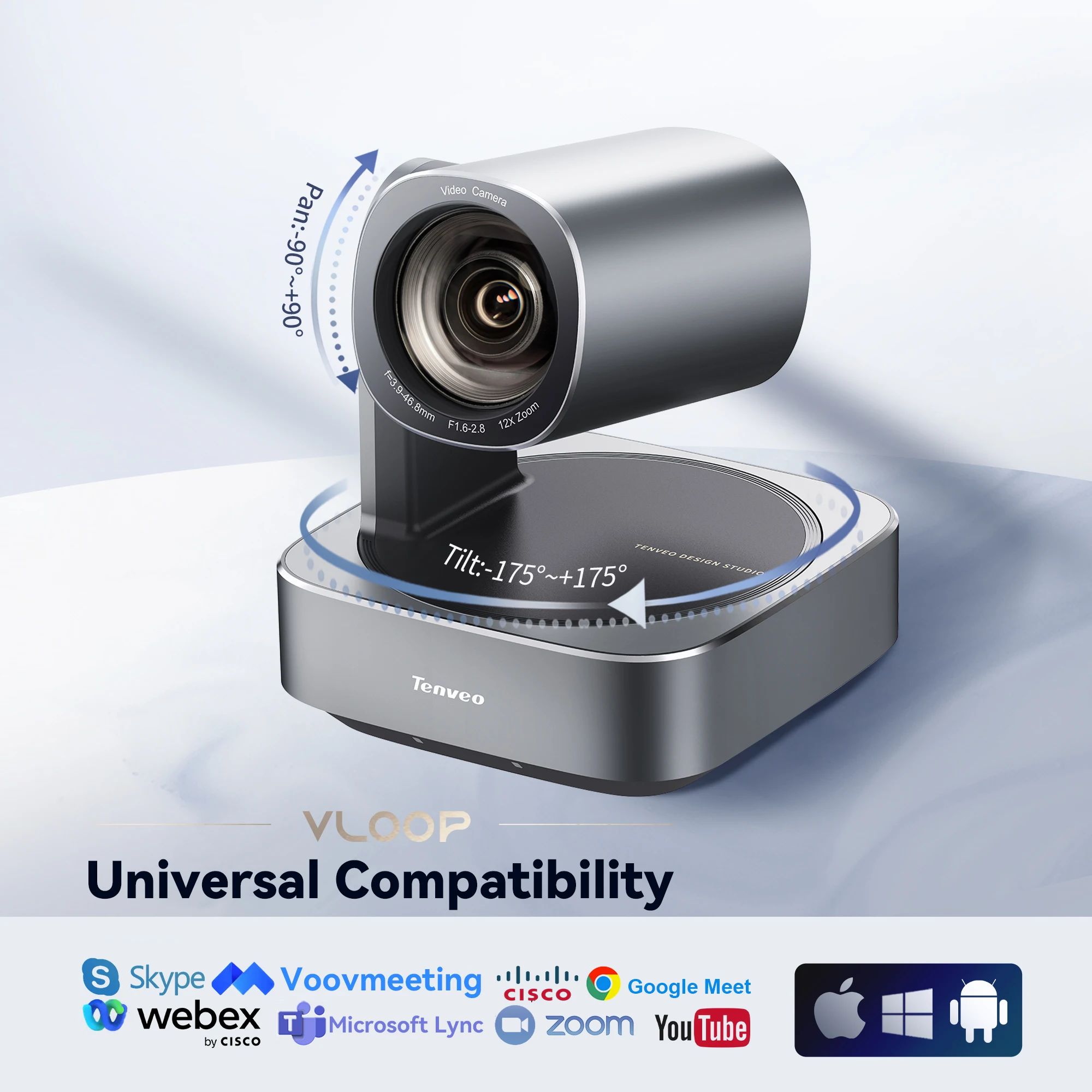 TEVO-VL12U UHD 4K PTZ Conference Camera - 12x Zoom Live Streaming