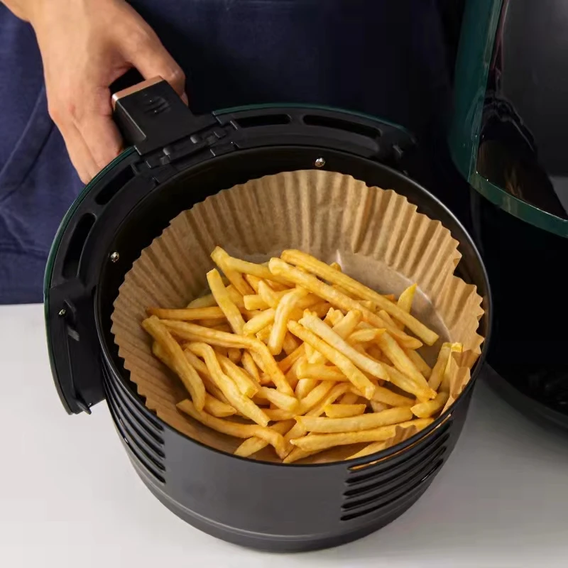 Air Fryer Paper Liners Disposable: 100PCS Round Airfryer Oven Insert  Parchment Sheets Grease and Water Proof Non Stick Basket Liners for Baking