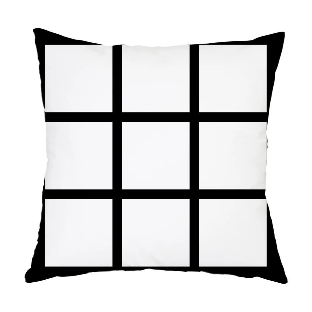 Sublimation 9 Panel Pillow case Custom logo Color Photo Collage Cushion Cover with 2 Side Printed Sublimation Blanks Pillow
