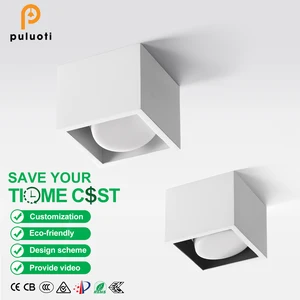 PULUOTI Surface Mounted LED Spotlight+Replaceable GX53 LED Bulb 5W 7W 9W Ceiling Spot Lights AC110 220V 3000K/4000K/6000K