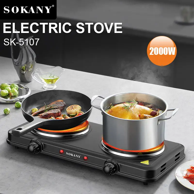 Portable High Quality Electric Stove Twin Solid Hot Plate Cook Top Cooker  Electric Burner Induction Cooker Materials Zhejiang