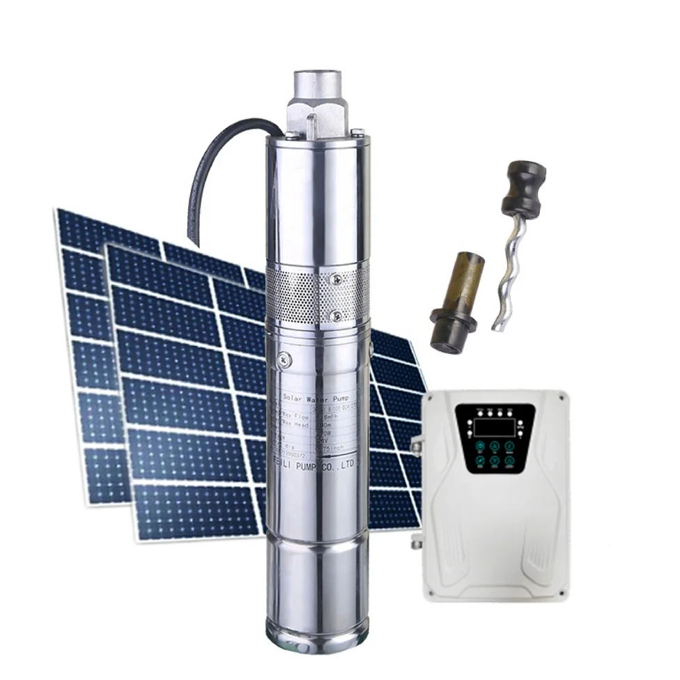 Pompe Solaire Submersible 48V DC 400W 3000L/H Acier Inoxydable - Pour Puits Ou Irrigation