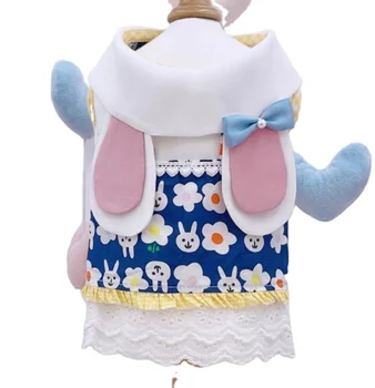 Customizable Spring/Summer Korean Style Pet Dress with Rabbit Ears New Collection