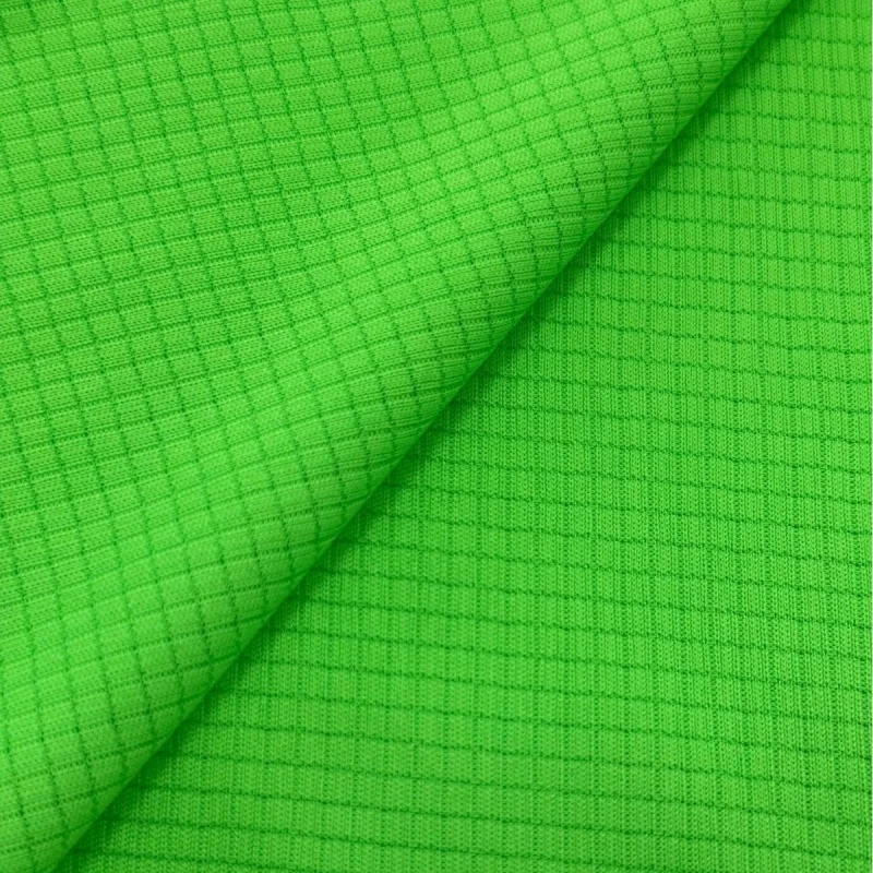 100% Polyester Waffle Pique Eco-friendly Moisture Wicking 110gsm Solid Fabric Weft Lightweight Anti-UV Marathon Activewear Girls
