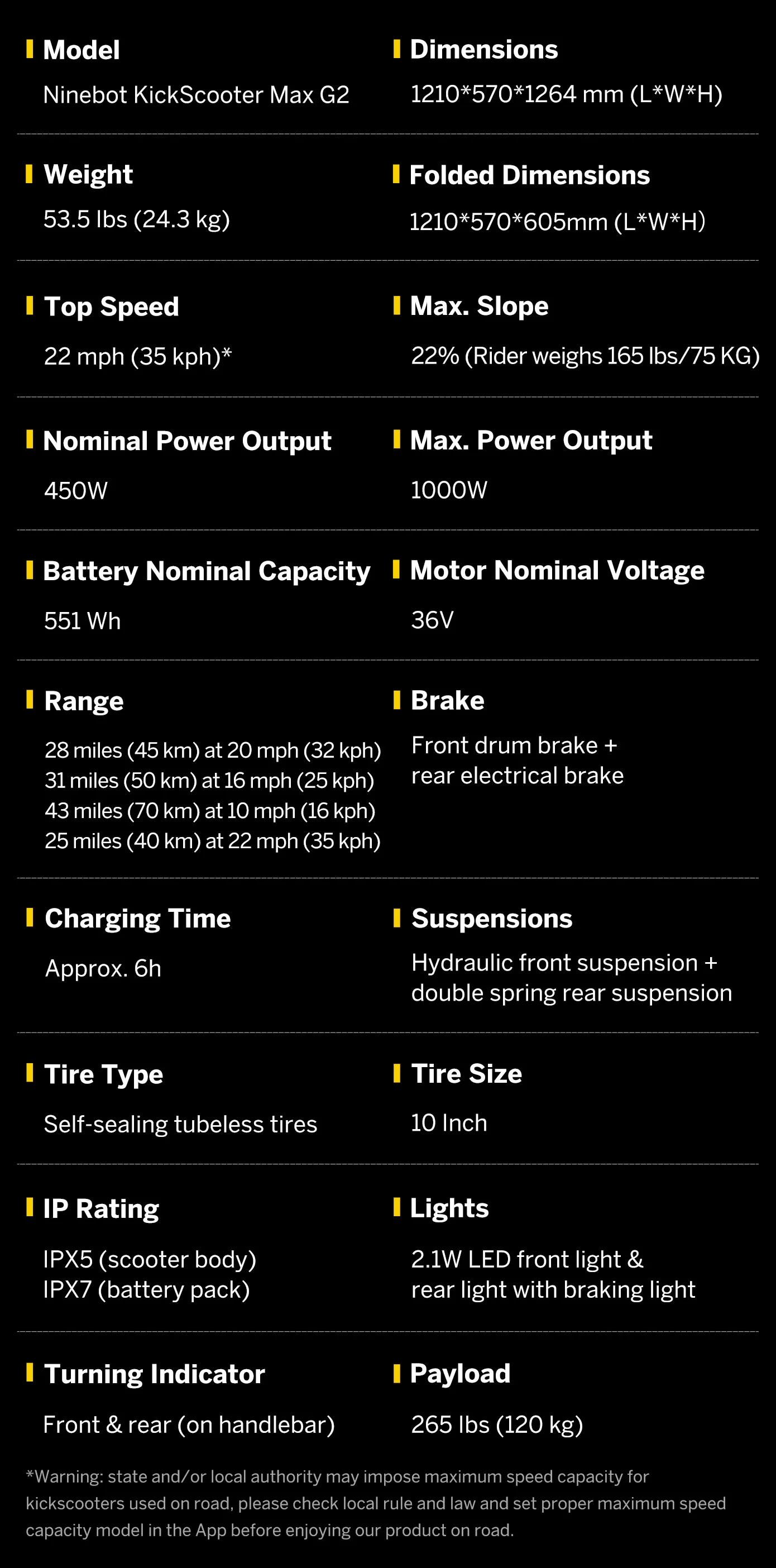 Segway Ninebot Max G2 Electric Scooter Dual Suspension 1000w 35km/h
