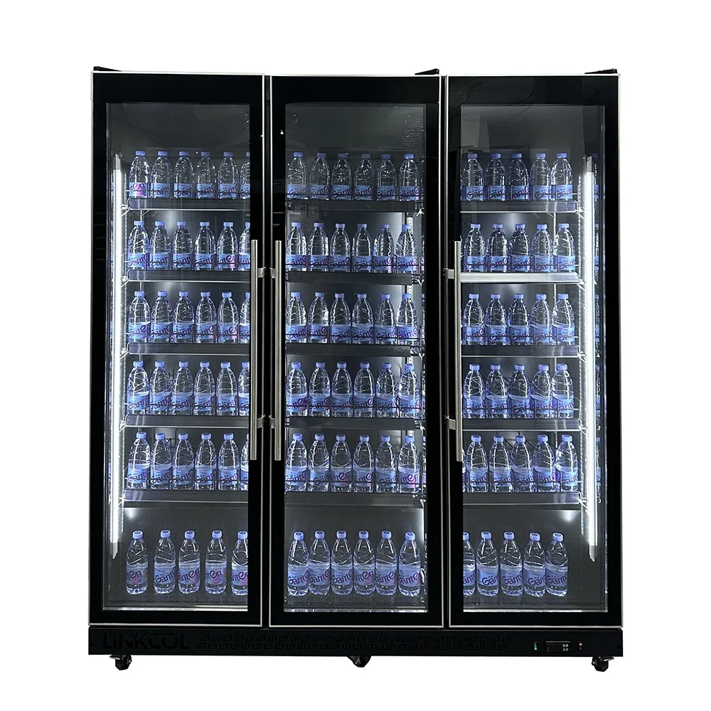 High Quality Cold Drink Refrigerator Transparent Glass Used Supermarket Refrigerator and Freezer
