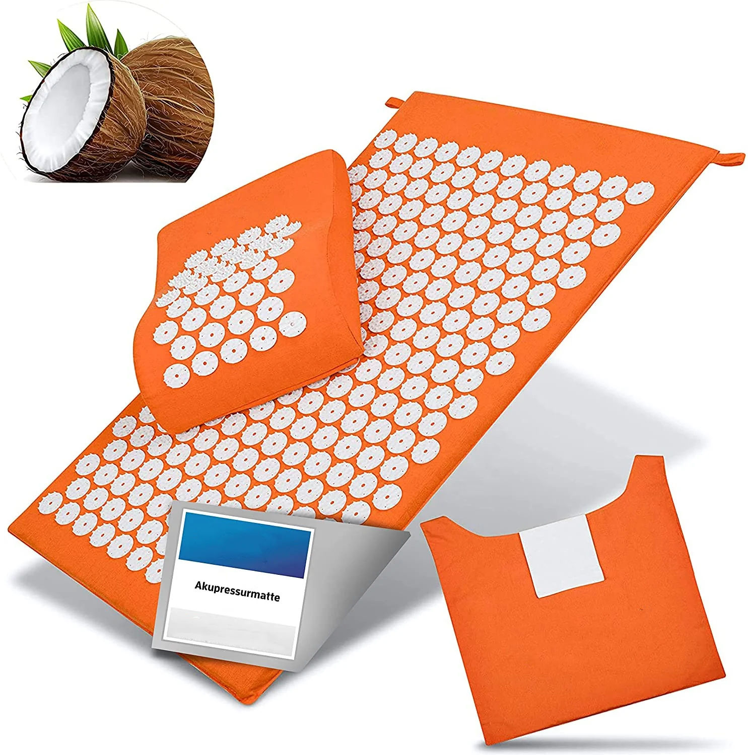 Eco Linen Custom Logo Exercise Yoga Massager Mat Pillow Set Spike Acupressure Mat Shakti Needle Mat Set With Spikes