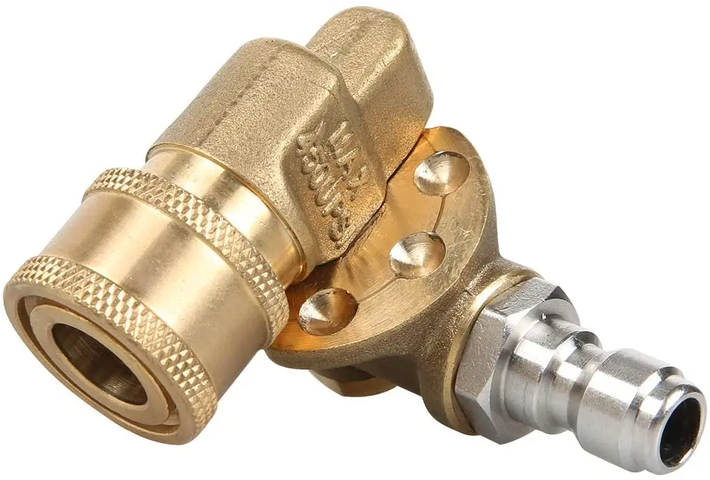 Quick Connecting Pivoting Coupler 180 Degree with 5 Angles for Pressure Washer Spray Nozzle Cleaning Hard to Reach Area 4500 PSI