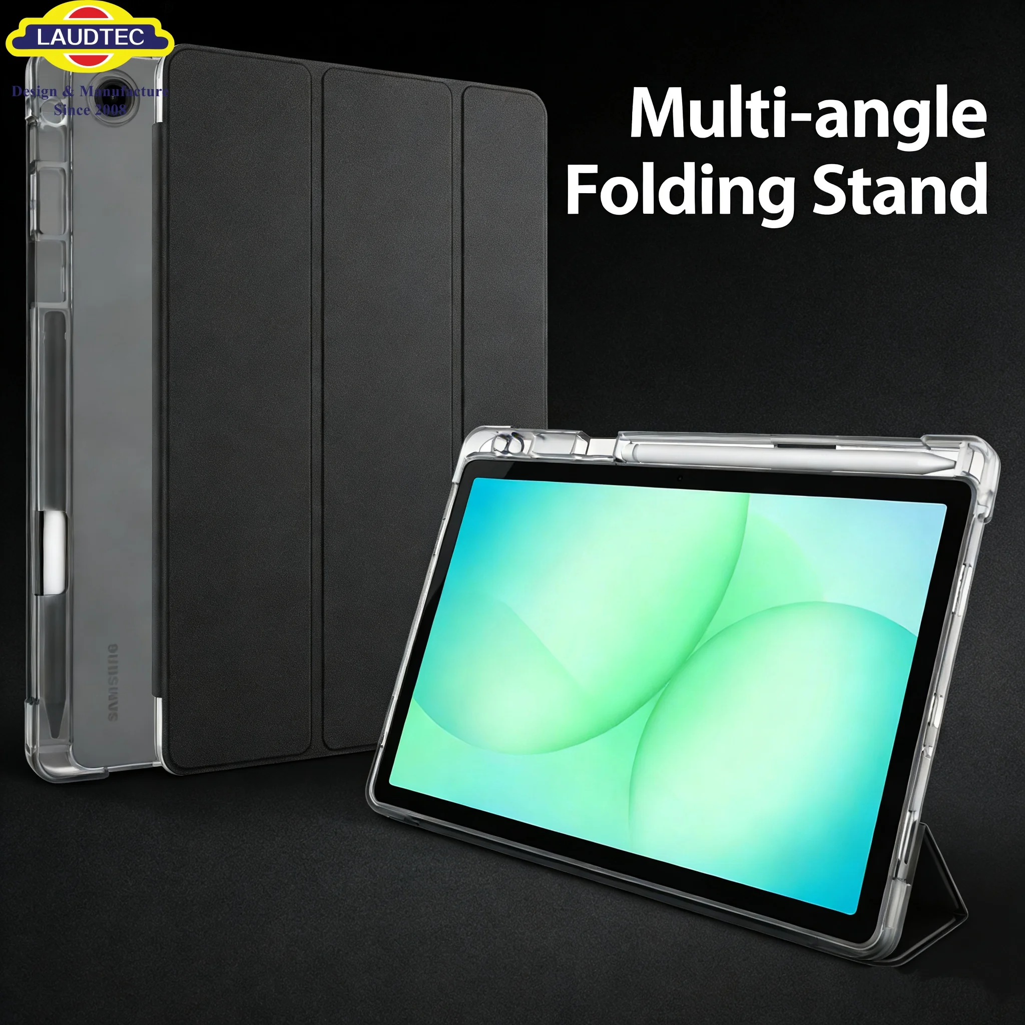 Laudtec Universal Clear Tablet Case with S Pen Holder & Multi-Angle Kickstand  Shockproof Protective Cover for Samsung Tab A11