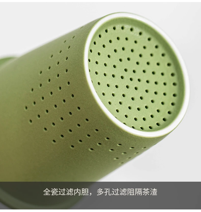 Large Capacity Modern Design Heat-Resistant Ceramic Tea Cup with Cover Office Water Cup with Tea Separation-Personalized