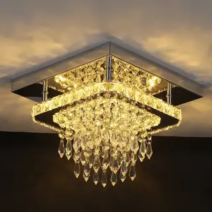 Smart Raindrops Ceiling Lights Stainless Steel Small Crystal Ceiling Lamp for Corridor Hallway Balcony