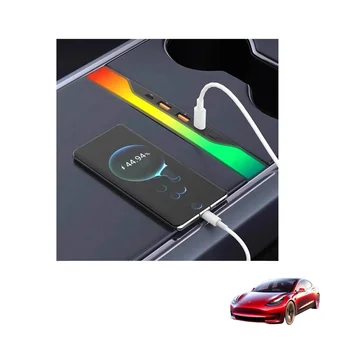 Fast charge 27W Ambient Light USB Hub for Tesla Model 3/Y