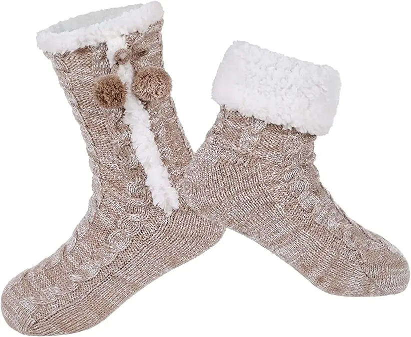 Теплые тапочки на заказ носки, женские тапочки носки мягкие уютные Зимние флисовые Нескользящие женские тапочки носки для дома