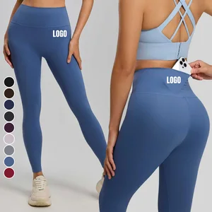 Wholesale High Quality High Waist Yoga Leggings Soft Compression Quick Drying Breathable Solid Color Sports Pants for Women