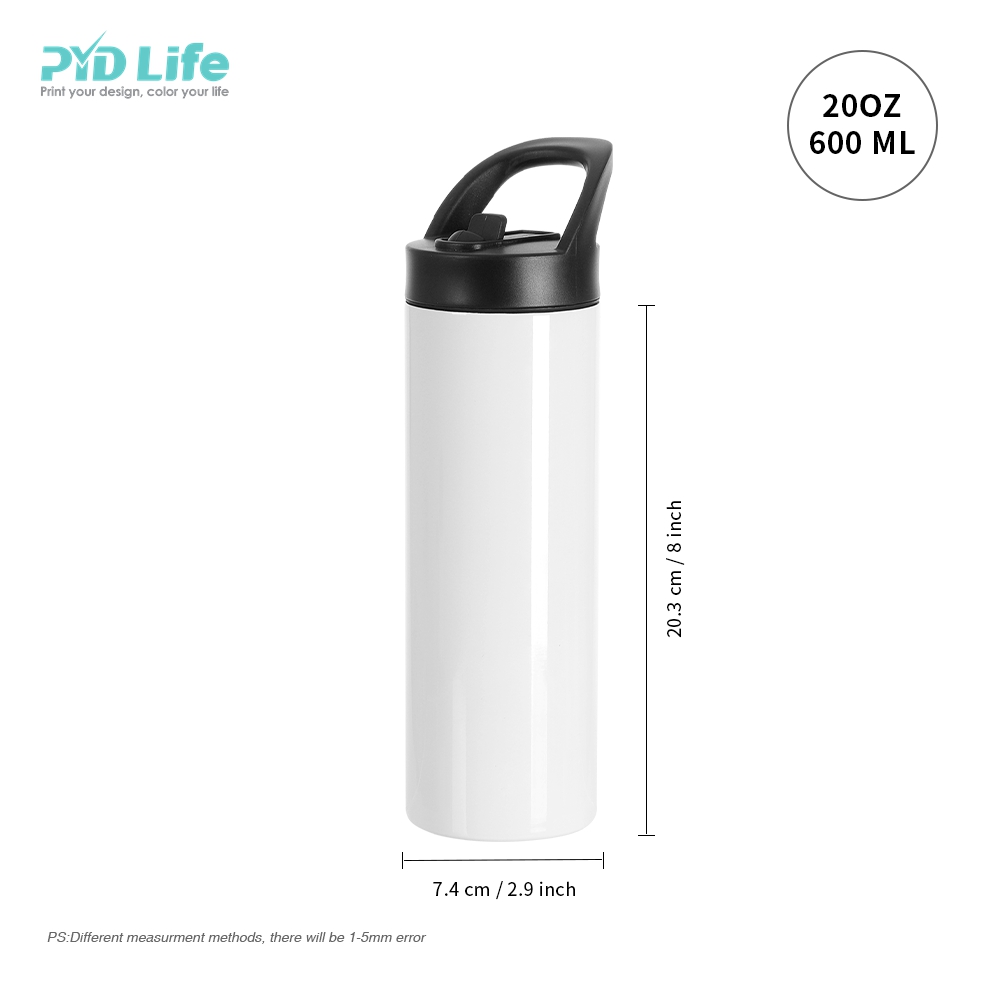 Pyd Life Rts 20oz Straight White Sublimation Skinny Stainless Steel