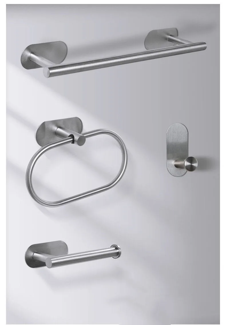 304 stainless steel bathroom pendant set towel rack free punching toilet paper rack details