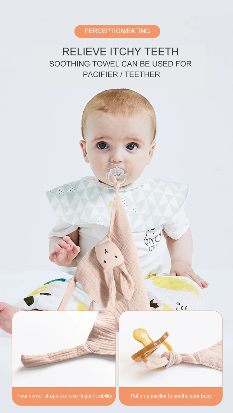 Wholesale Cute Comforter Lovely Animal Cotton Blanket Muslin Bunny Baby Security Blanket Buy