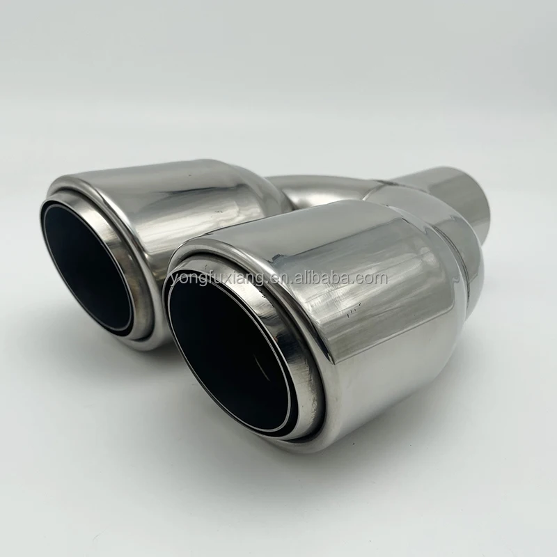 Dual 25 Round Outlet F30 330i Exhaust Pipe Universal Quad Exhaust Pipes ...