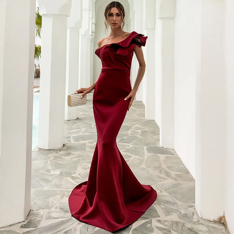 green emerald velvet dress Black Sleeveless Halterneck Backless Split Thigh Sequin Slim Fit Prom –  Wear.Style main image 0