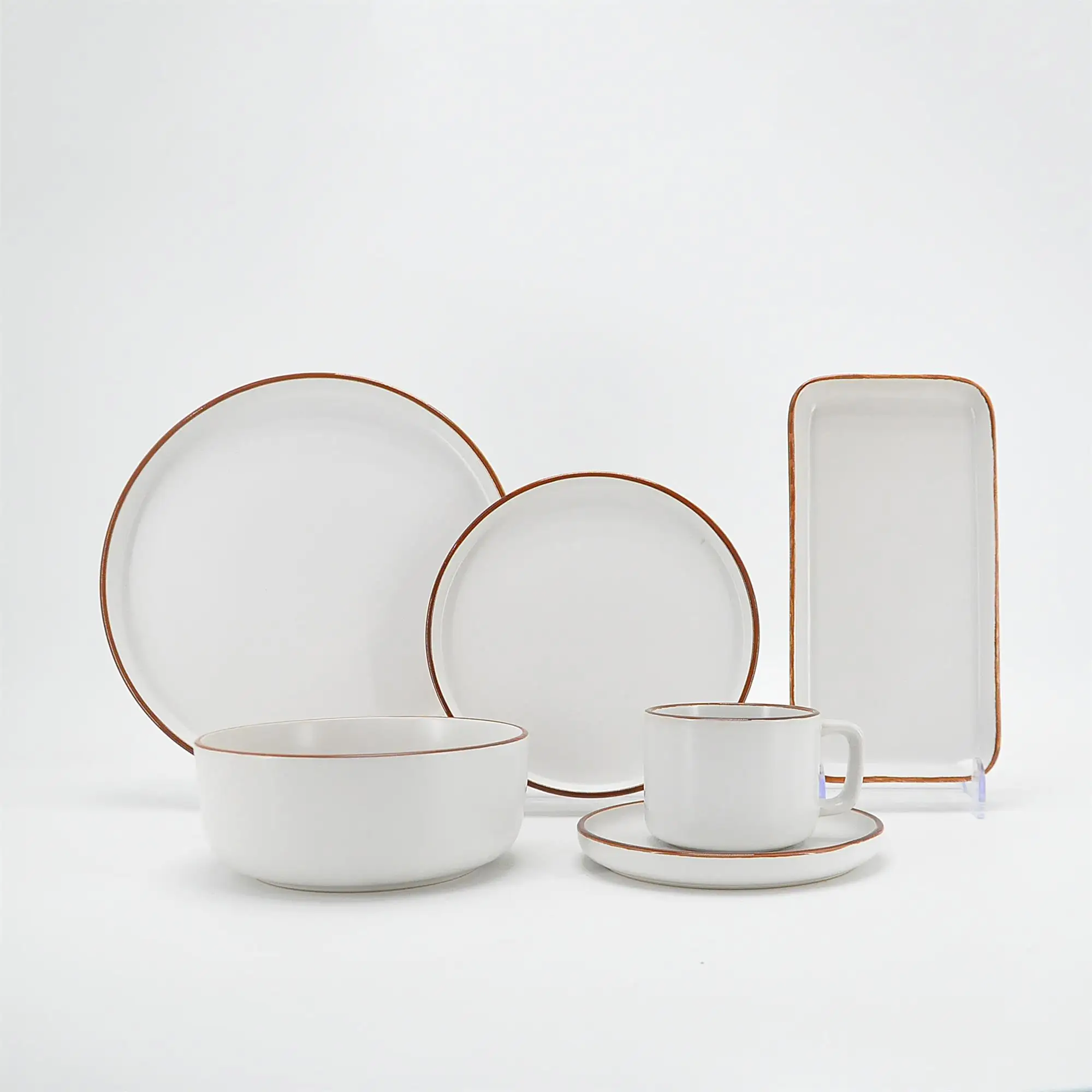 32 Piece Sample Available New Design Color Glzaed 32 Pcs Ceramic Dinnerware Dinner Bowl and Plate Set Tableware Ceramic