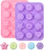 Pink&Purple-Mix Flower Shape 2PCS